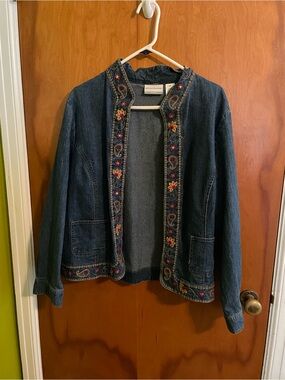 Alfred Dunner Embroidered Jean Jacket